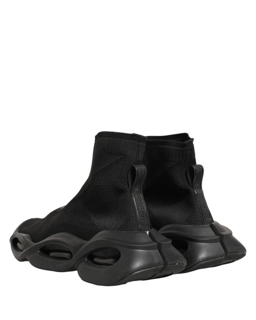 Dolce & Gabbana Black Slip On Wave Socks Men Sneakers Shoes for men