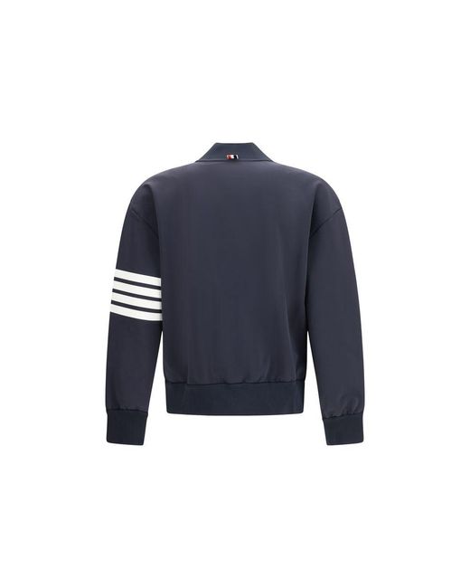Thom Browne Blue Zipped Bomber Jacket for men