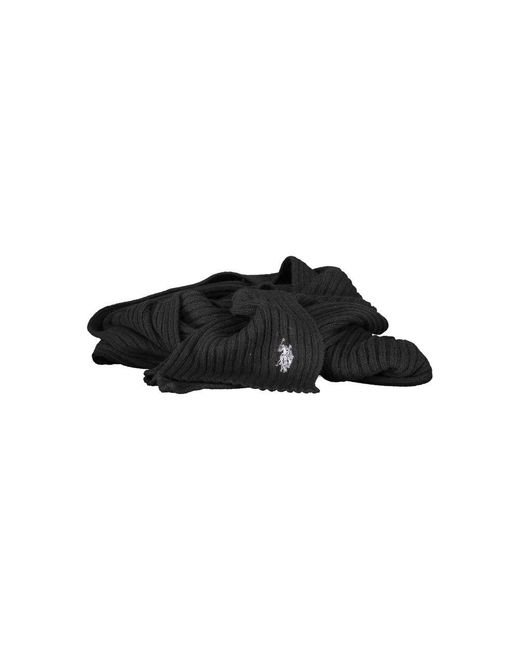 U.S. POLO ASSN. Black Wool Men's Scarf for men