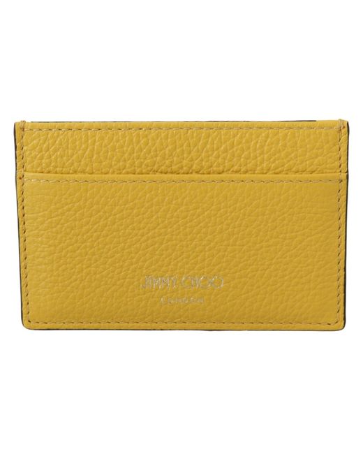 Jimmy Choo Yellow Sunshine Leather Card Holder