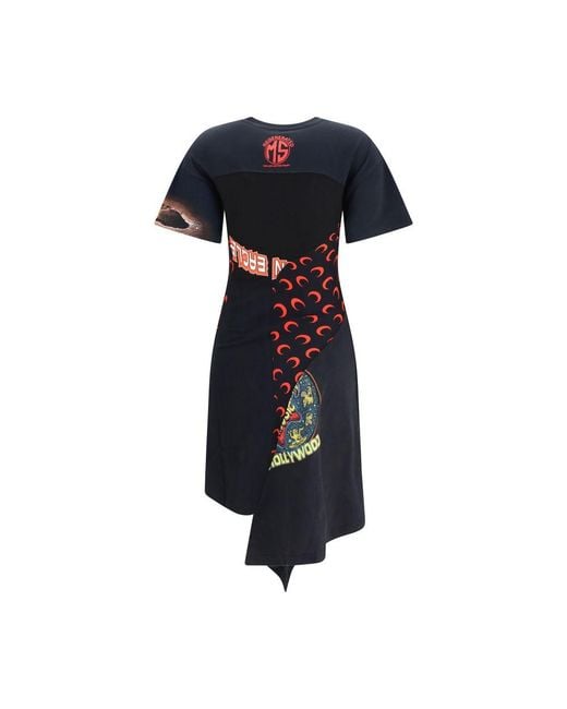 MARINE SERRE Blue Black Cotton Casual Dress