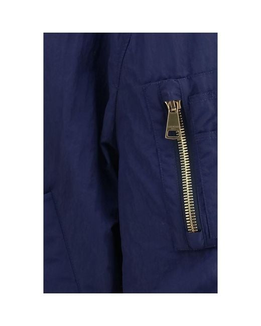 Balmain Blue Polyamide Bomber for men