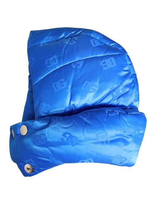 Dolce & Gabbana Blue Logo Print Whole Head Wrap Capello Hat for men