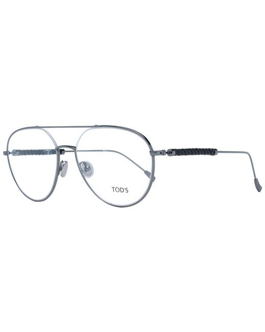 Tod's Metallic Gray Metal Glasses (frames) for men
