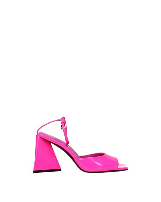 The Attico Pink Leather Stiletto Heel Sandals for men