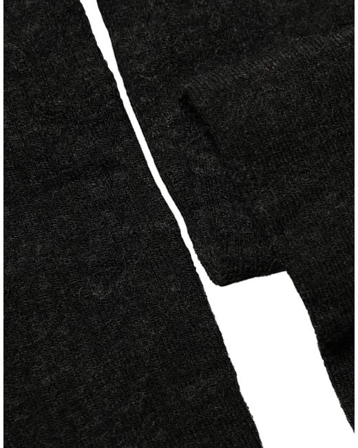 Dolce & Gabbana Black Wool Over Calf Long Accessory Socks
