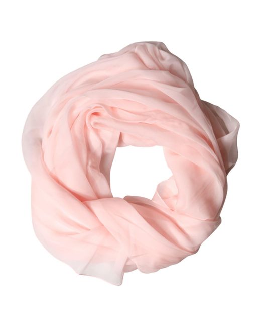Dolce & Gabbana Pink Light Stole Silk Neck Wrap Shawl Scarf for men