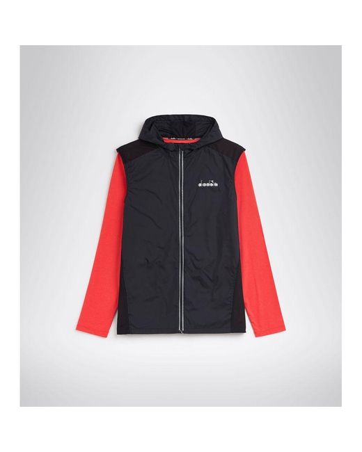 Diadora Red Bicolor Polyamide Waistcoat for men