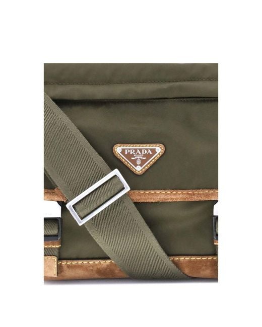 Prada Gray Re-nylon And Leather Medium Shoulder Bag for men