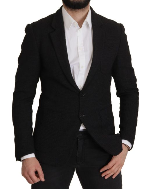 Dolce & Gabbana Black Single Breasted Coatblazer for men