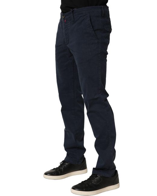Domenico Tagliente Navy Blue Skinny Chino Mid Waist Men Pants for men