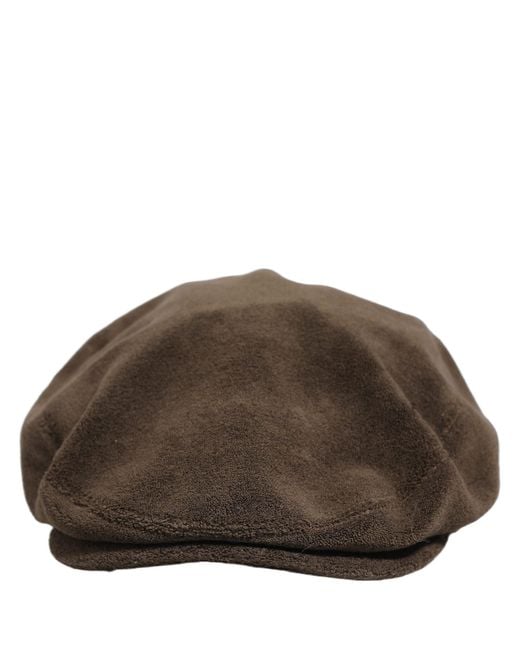 Dolce & Gabbana Men Brown Cotton Newsboy Cloth Capello Hat for men