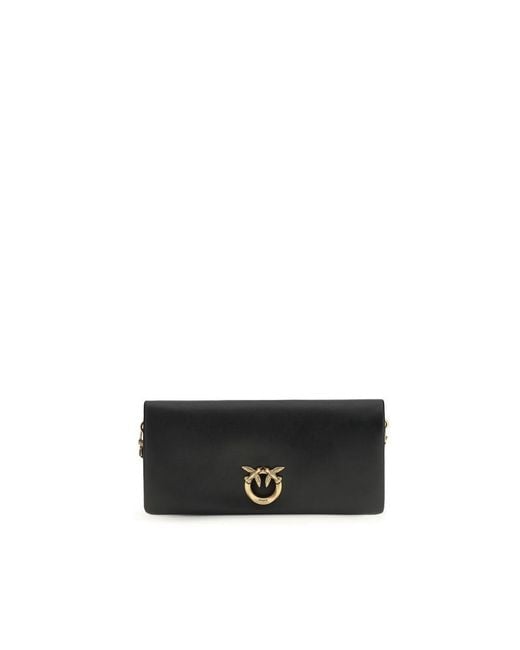 Pinko Black Calf Leather Bos Taurus Clutch Bag