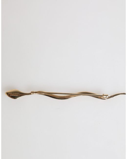 Dolce & Gabbana Natural Gold Brass Red Crystal Spilla Serpente Mens Brooch Pin for men