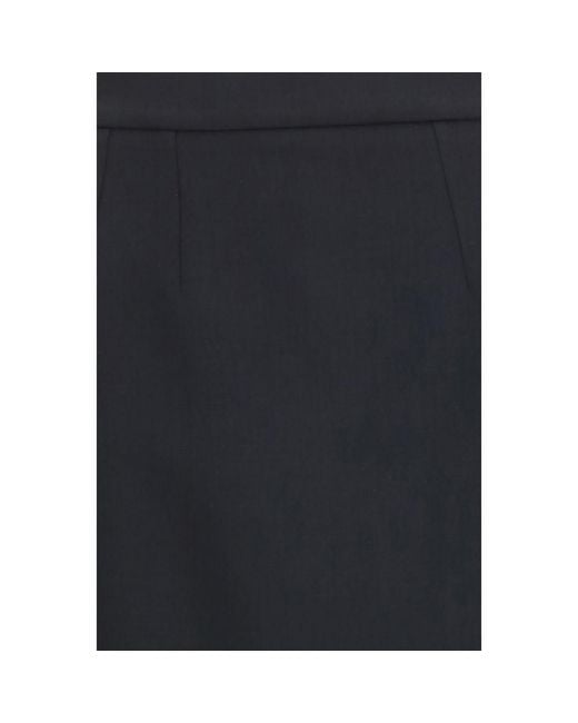 Dolce & Gabbana Blue Black Wool Oves Aries Long Skirt