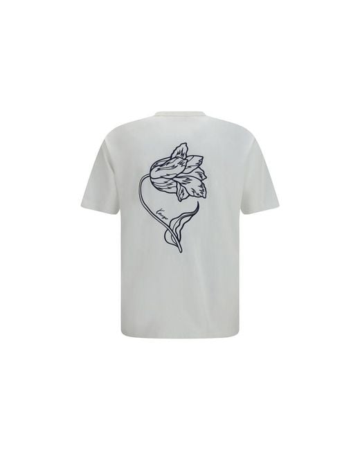 KENZO Gray White Cotton T for men