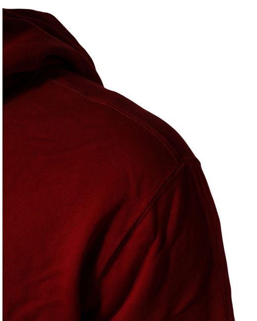 Dolce & Gabbana Red Cotton Full Zip Fleece Men Hoodie Sweater for men