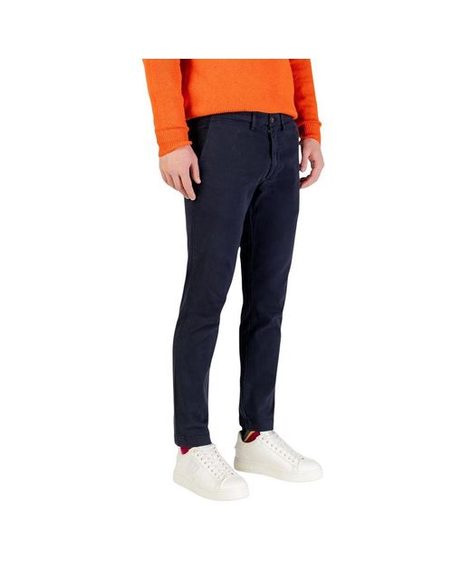 Borghese Blue Cotton Skinny Pants for men