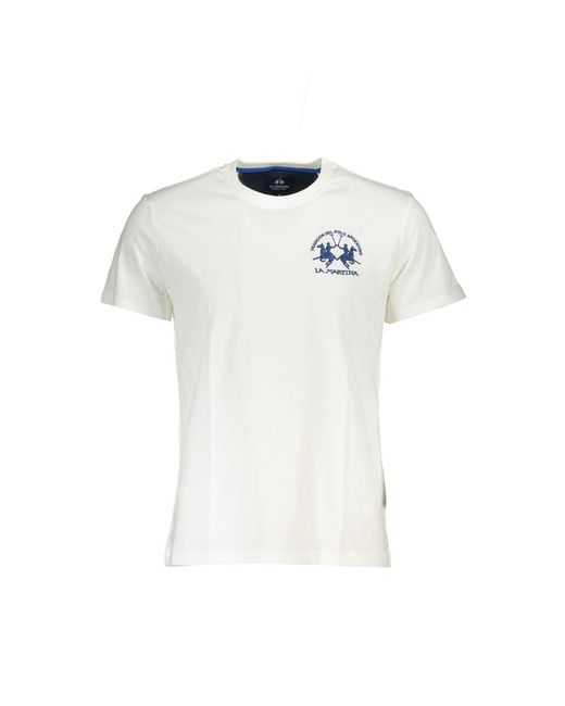 La Martina White Elegant Short Sleeve Crew Neck T-Shirt for men