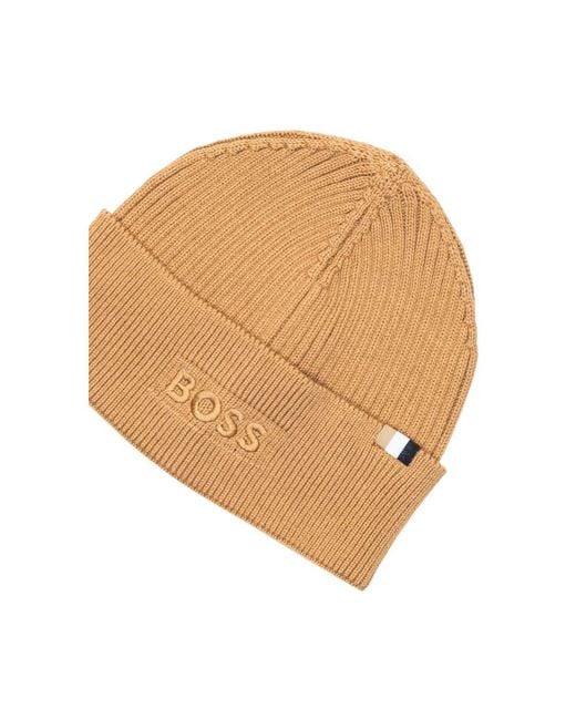 Boss Natural Beige Cotton Cap (baseball Hat) for men