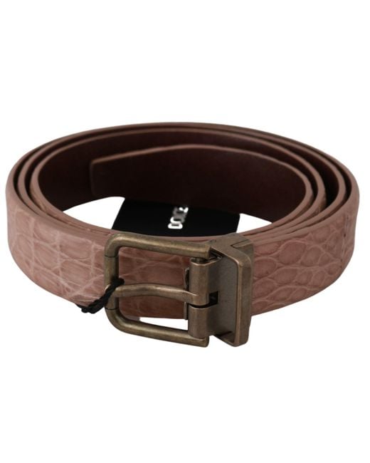 Dolce & Gabbana Black Exotic Skin Buckle Leather Belt for men