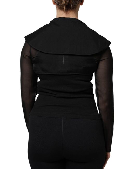 Dolce & Gabbana Black Silk Sheer Long Sleeves Blouse Top for men