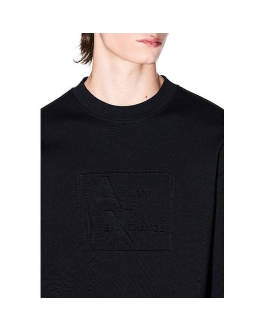 ARMANI EXCHANGE Blue Black Cotton Sweatshirt for men