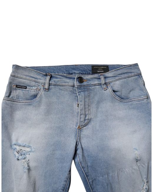 Dolce & Gabbana Blue Slim Fit Distressed Jeans for men