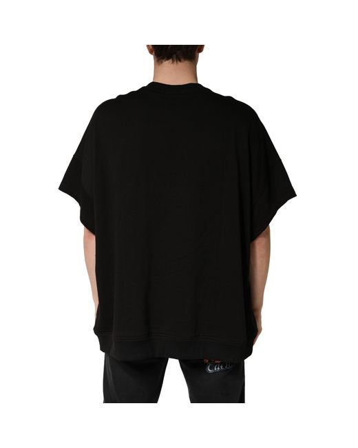 Dolce & Gabbana Black Cotton Crewneck Short Sleeve T-Shirt for men