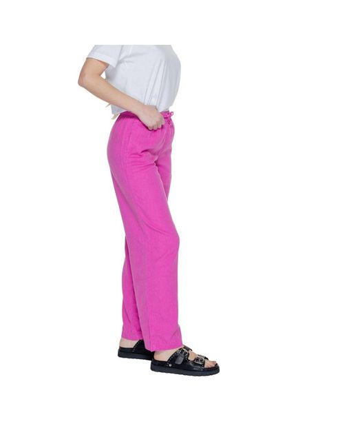 ONLY Pink Linen Jeans & Pant