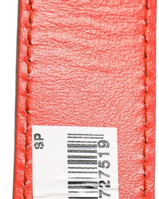 Dolce & Gabbana Red Leather Silver Metal Buckle Cintura Belt