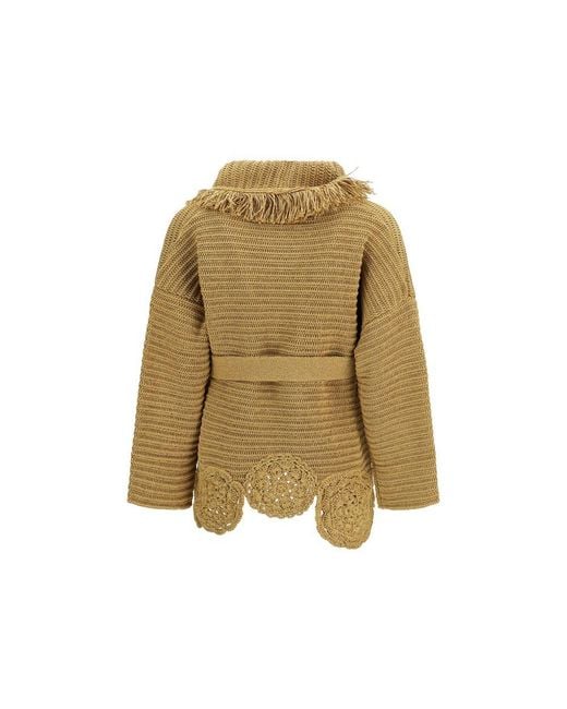 Alanui Natural Gold Polyester Cardigan