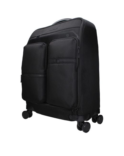 Piquadro Black Fabric Luggage And Travel for men