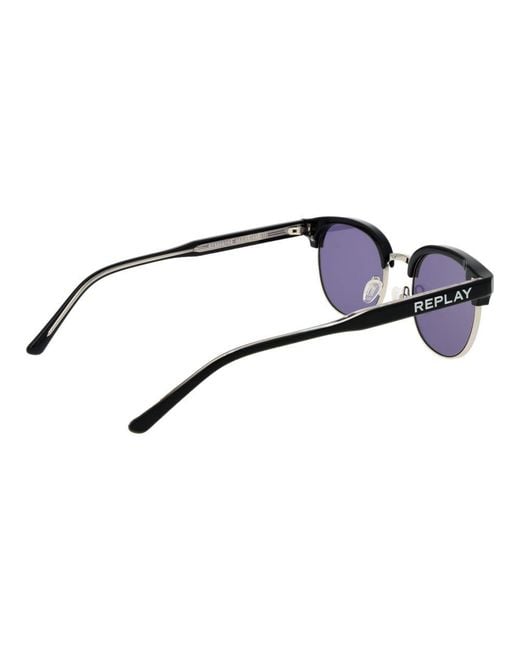 Replay Blue Metal Sunglasses