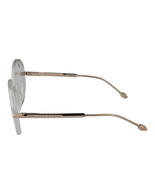 Philipp Plein Metallic Transparent Cellulose Acetate Glasses (frames) for men