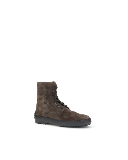 Tod's Brown Suede Ankle Boots for men