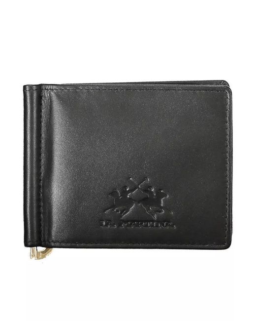 La Martina Black Leather Wallet for men