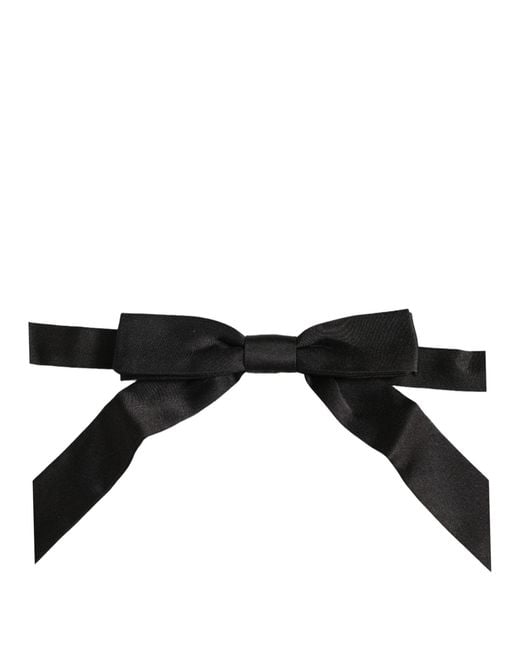 Dolce & Gabbana Men Black 100% Silk Adjustable Neck Papillon Bow Tie for men
