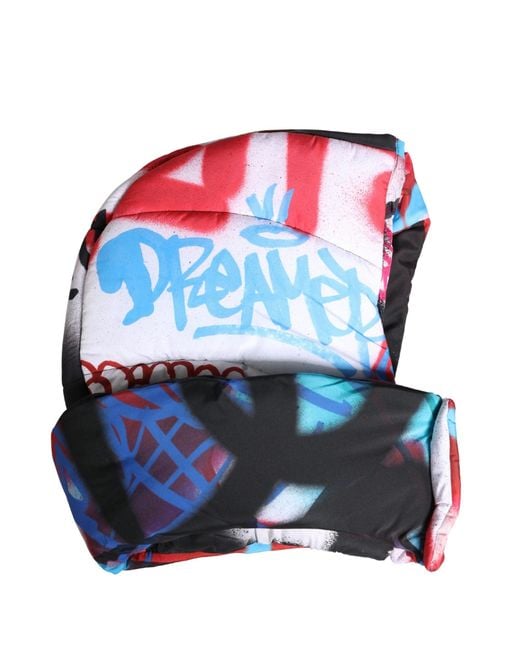 Dolce & Gabbana Blue Graffiti Whole Head Wrap Capello Hat for men