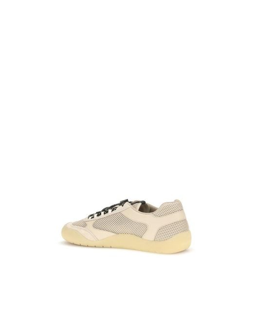 Prada Natural Beige Polyester Athletic Sneakers for men