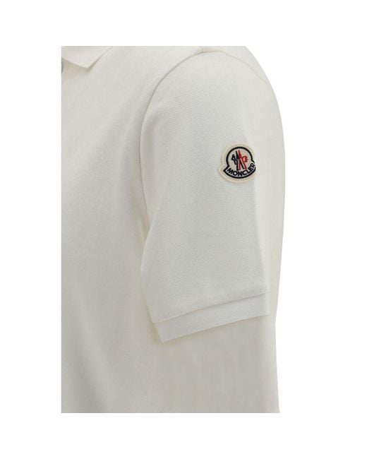 Moncler Gray White Cotton Polo Shirt for men
