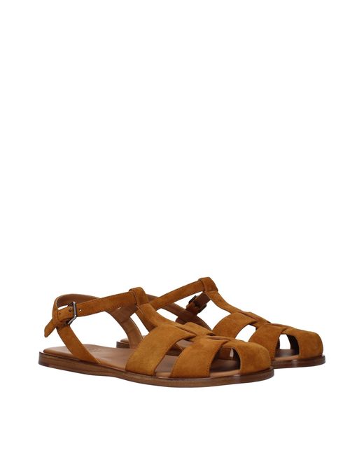 Church's Brown Odyssey Suede Sandals/Tobacco