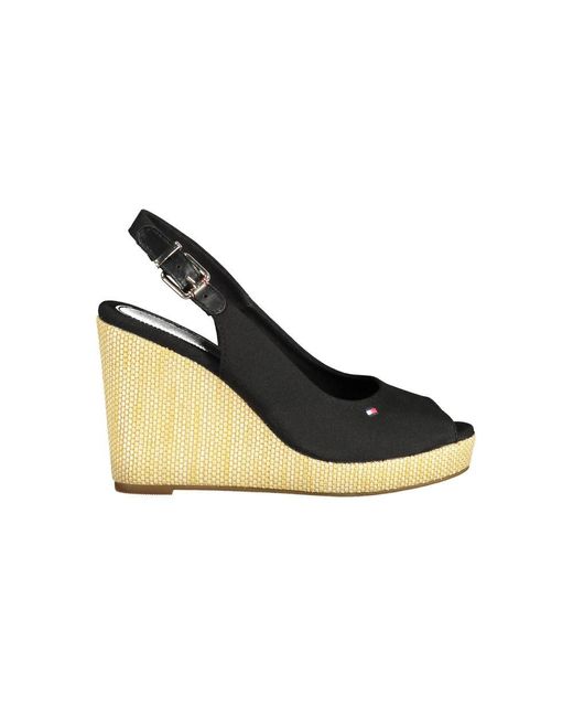Tommy Hilfiger Black Cotton Sandal