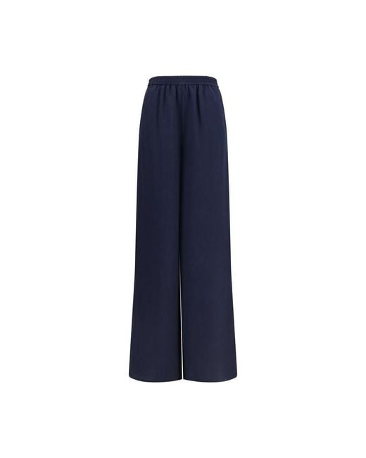 Max Mara Blue Silk Casual Pants