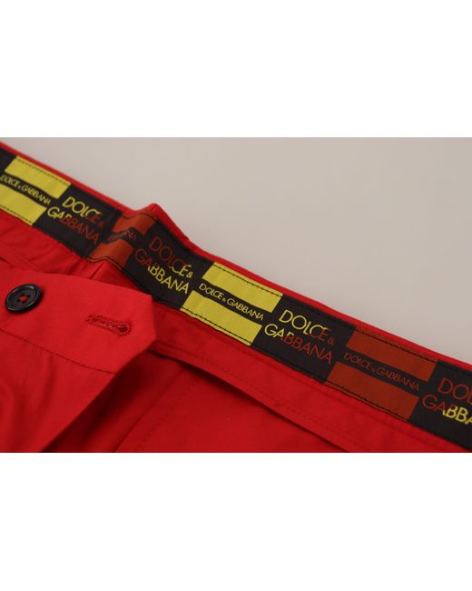 Dolce & Gabbana Red Elegant Slim Fit Crimson Chinos for men