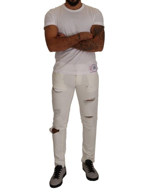 Dolce & Gabbana Natural Elegant Skinny Denim Jeans for men