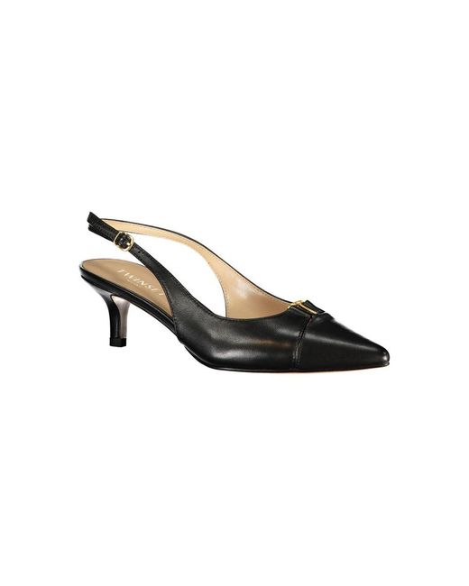 Twinset Black Leather Sandal