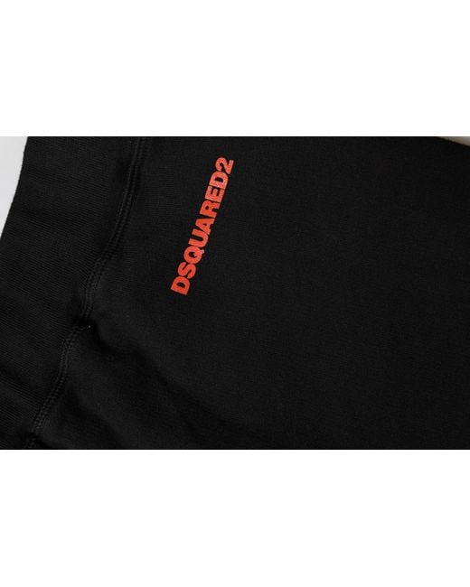 DSquared² Black Red Cotton Straight Fit Jogger Pants for men