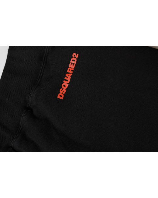 DSquared² Black Red Cotton Straight Fit Jogger Pants for men