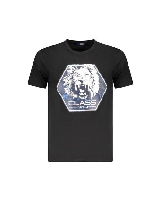Roberto Cavalli Black Lion Graphic Tee for men